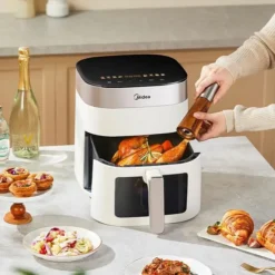 Midea 6.5L Air Fryer with Smart Touch Control and Visual Display for Health-Conscious Cooking