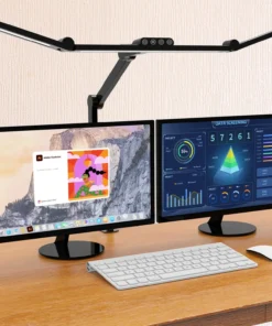 Led Desk Lamp with Clamp, Architect Desk Lamp for Home Office with Atmosphere Lighting, 24W Ultra Bright Auto Dimming Desk Light