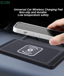 Wireless Car Charger for iPhone and Samsung – Fast Charging Silicone Stand