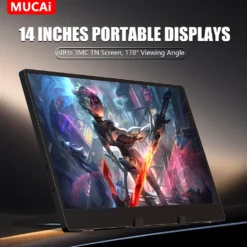 14-Inch Portable Monitor with 60Hz Refresh Rate, 1366x768 Resolution, for On-the-Go Use