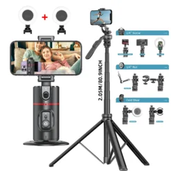 Wireless Selfie Stick Tripod with Stabilizer and Auto Face Tracking for Smartphones