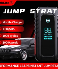 3000A 2000A 1600A 1000A Car Jump Starter Power Bank Portable Power Station Dual PD140W Fast Charge Car Battery Charger Booster
