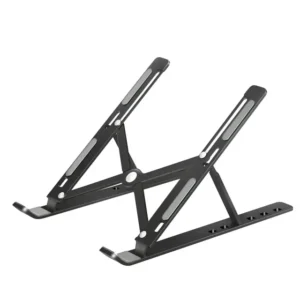 Aluminum Laptop Stand - Foldable Design for MacBook and PC Users - black