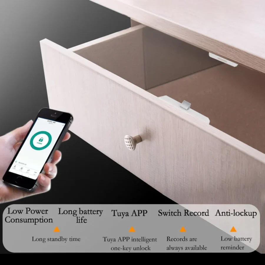 Tuya Smart Drawer Lock - Keyless NFC Electronic Lock for Cabinets and Furniture - Image 3