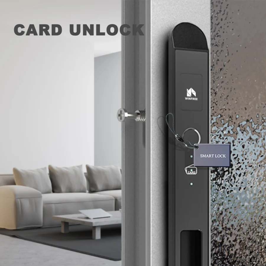 WINFREE Smart Fingerprint Sliding Door Lock with Tuya Bluetooth and Voice Control - Image 6