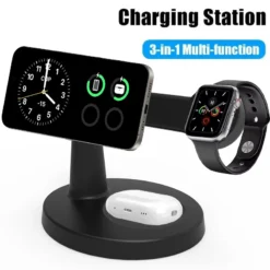 Magnetic Wireless Charger Stand for MagSafe iPhone 16/15/14/13 Pro Max, Apple Watch, and AirPods Pro