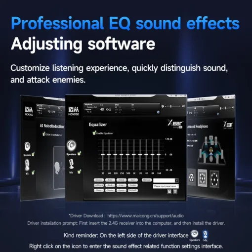 MCHOSE V9 Pro Wireless Gaming Headset with Microphone - Over-Ear Bluetooth Headphones for PC Gamers - Image 5