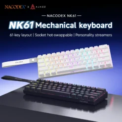 60% Mechanical Gaming Keyboard with RGB Backlighting and Red Switches for PC Gamers