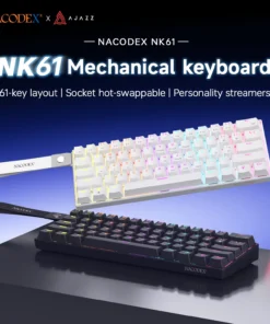 AJAZZ NK61 Wired Gaming Mechanical Keyboard 60% RGB Hot-Swappable 61 Keys Red Switch Mini Keyboard for Gamer PC