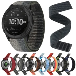 QuickFit Nylon Loop Strap for Garmin Tactix 7, Fenix 7X, 6 PRO, 5, 3 - 22mm, 26mm Braided Watchband