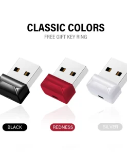 Alternative view of Black 128GB Mini USB Flash Drive - High Speed, Oval Design, Keychain Compatible