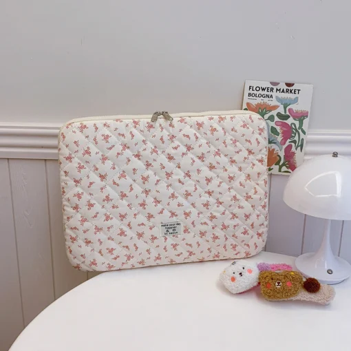 Quilted Laptop Bag with Chic Flower Print in 11"/14"/15" Size Options - Image 6
