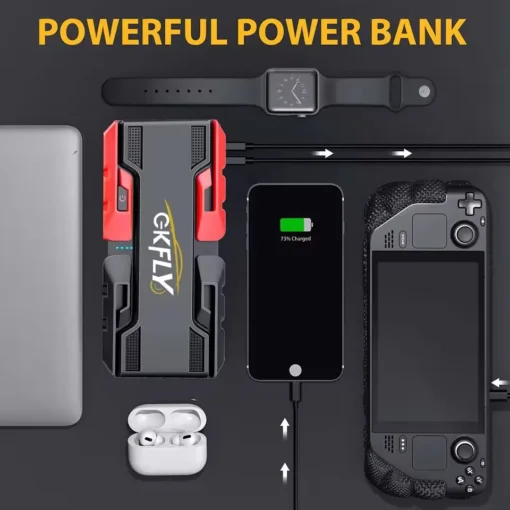 Car Jump Starter with 44.4Wh Power Bank for Diesel and Petrol Vehicles - Image 3