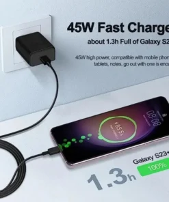 Alternative view of Samsung 45W USB-C Super Fast Charger with Data Cable