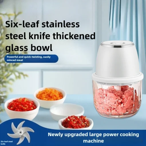 Electric Meat Grinder and Vegetable Slicer with 350ml Capacity for Home Use - Image 6