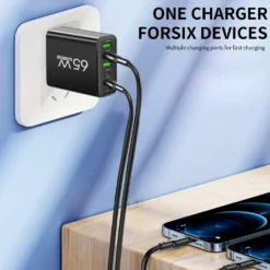 Alternative view of Multi Ports 65W USB Charger with Fast Charging Type C Adapter for iPhone Samsung Xiaomi Huawei