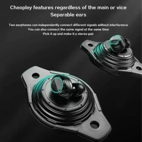 Alternative view of TWS Wireless Noise-Cancelling Earphones with LED Display and Type-C Charging