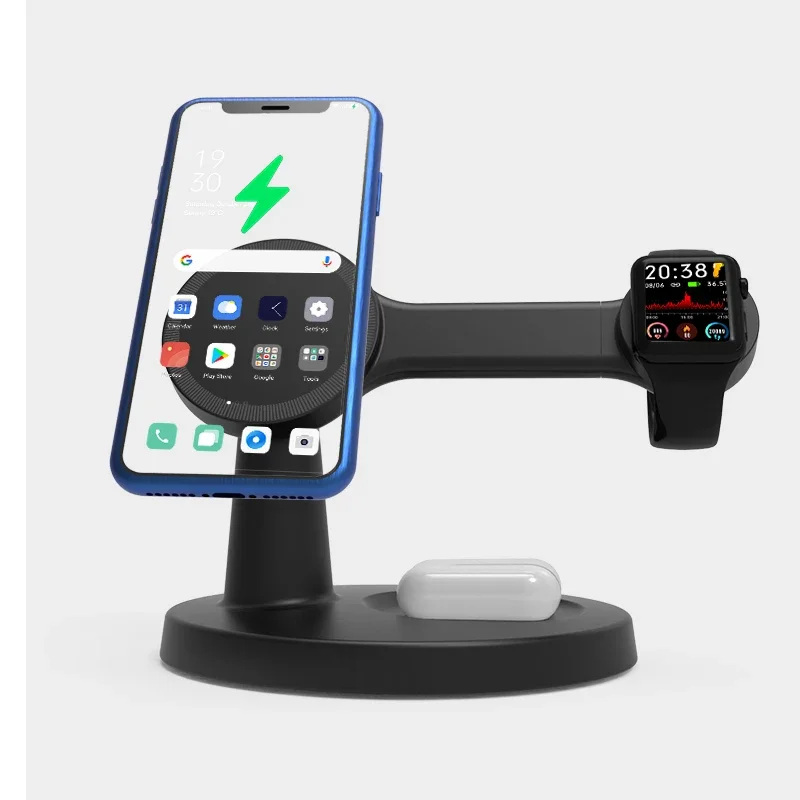 MagSafe 3-in-1 Wireless Charger Stand for iPhone, Apple Watch, and AirPods - Fast Charging Station - Image 6