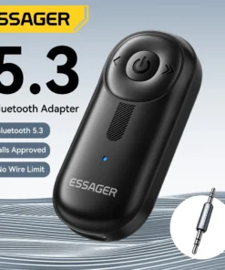 Alternative view of Essager Bluetooth 5.3 Adapter 3.5mm AUX Jacks For Audio Music Receiver Car Speakers Headset Tablet Laptop Bluetooth Car Receiver