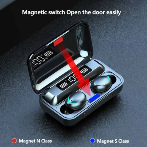 Alternative view of F9 Wireless Bluetooth Earbuds with Digital Display and Charging Case