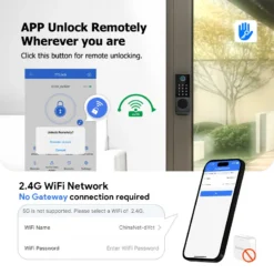 TTLock Smart Door Lock - WiFi and Fingerprint Access with Waterproof Design for Enhanced Security