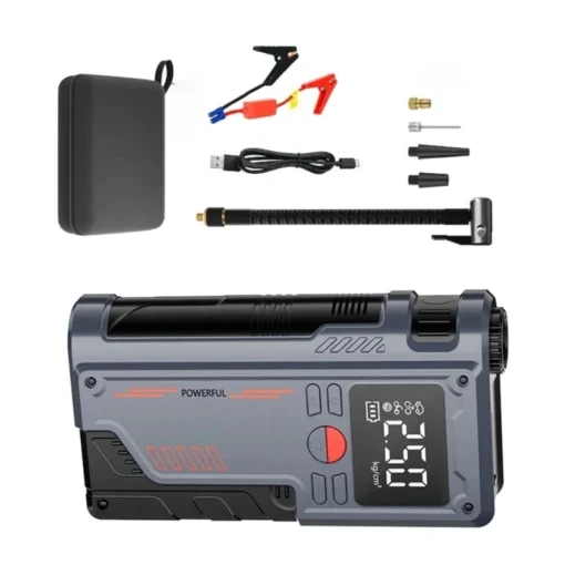 Car Emergency Jump Starter with 1000A Peak Current and Digital Tire Inflator for Vehicles - Image 4