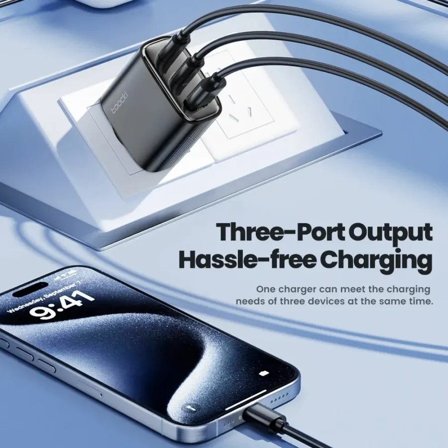 Toocki 40W GaN Dual USB-C Fast Charger for iPhone and Samsung - Image 2