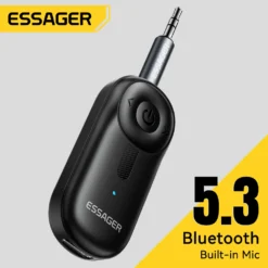 Bluetooth 5.3 Adapter for Audio Music Streaming with 3.5mm AUX Jacks for Cars and Devices