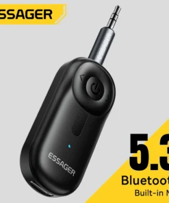 Essager Bluetooth 5.3 Adapter 3.5mm AUX Jacks For Audio Music Receiver Car Speakers Headset Tablet Laptop Bluetooth Car Receiver