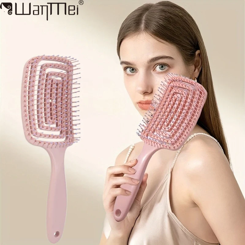 WANMEI Volumizing Detangling Hair Massage comb Hair Massage Comb with Hollowed-Out Design hair styling tools for real hair wigs