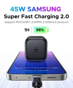 Alternative view of UGREEN 45W GaN Charger PD3.0 Fast Charger PPS QC3.0 Quick Charge For Samsung S25 S24 Ultra iPhone 17 16 15 Pro Max iPad Tablet