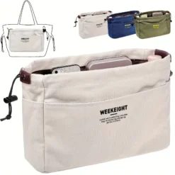 Portable Canvas Storage Organizer Bag - Multi-Pocket Design for Efficient Storage Solutions