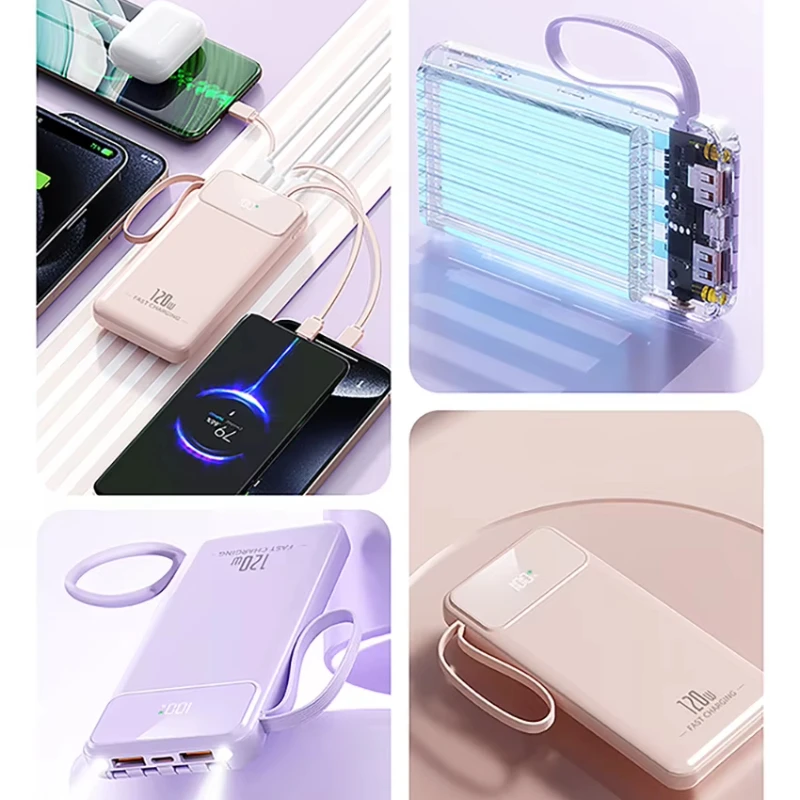 Large Capacity 20000mAh Power Bank with 120W Fast Charging and LED Light for iPhone, Huawei, Samsung - Image 2