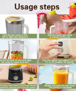 Alternative view of TINSOL Multifunctional Juicer Blender - 10 Blades, 3000mAh, Ice Crusher Activity