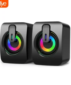 HIFI Stereo USB Wired Computer Speakers with LED Light for Desktop