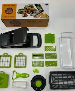 Alternative view of 16-Piece Vegetable Slicer and Shredder Set with Basket – Food-Grade Cutter for Fruits and Vegetables