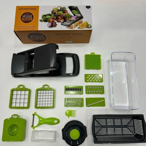 Alternative view of 16-Piece Vegetable Slicer and Shredder Set with Basket – Food-Grade Cutter for Fruits and Vegetables
