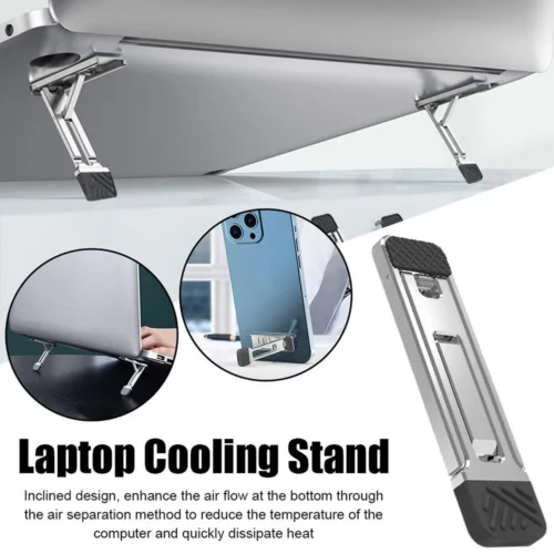 Alternative view of Xnyocn Mini Aluminum Laptop Stand with 3 Height Adjustments for MacBook and Notebooks