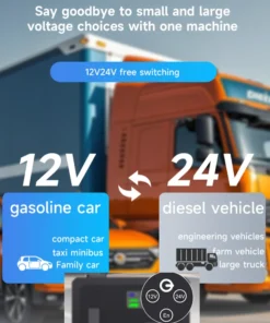 6000A Super Capacitor Jump Starter 12V 24V Car Battery Charger Automatic Maintainer For Car Truck Lawn Mower Boat Marine Battery