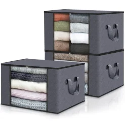 Quilt Storage Bag for Organizing Bedding and Clothing with Durable Material and Clear Window