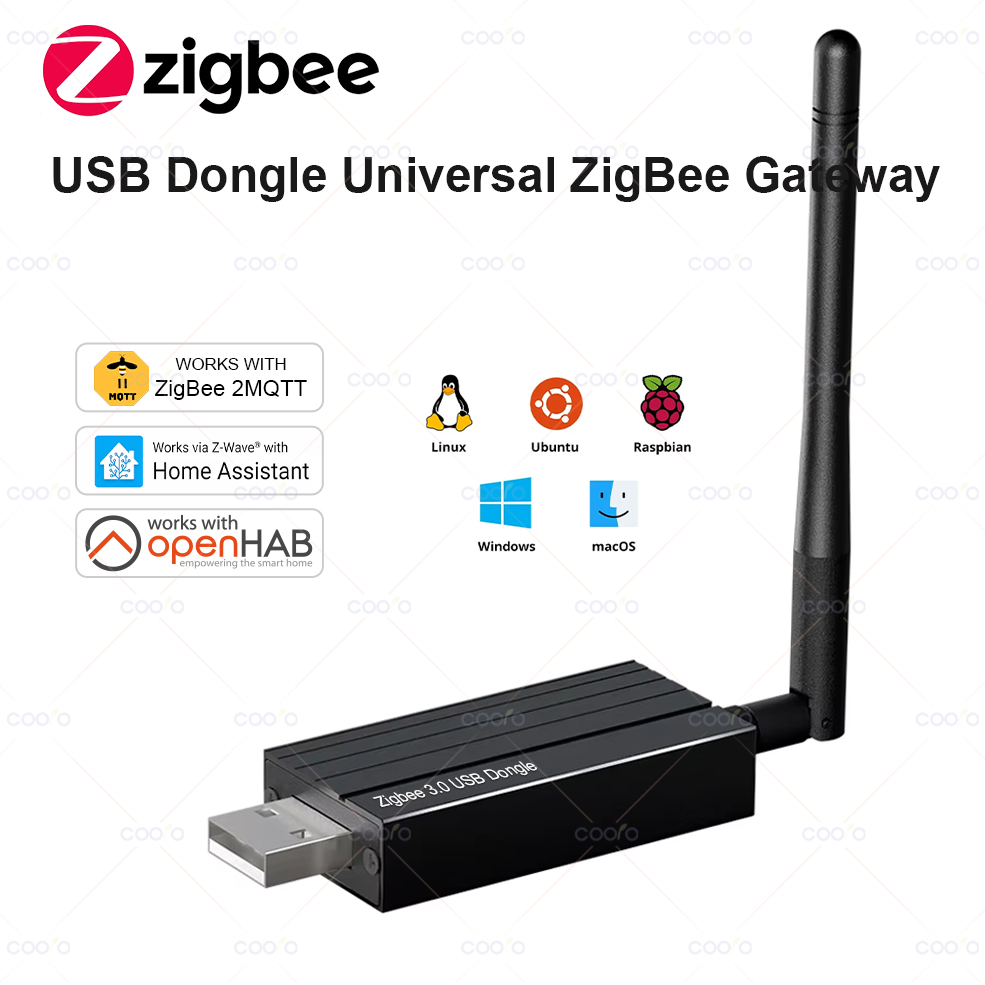 Zigbee 3.0 USB Dongle Plus Universal Zigbee Wireless Gateway Hub Support Home Assistant Zigbee2MQTT Raspbian Ubuntu MacOS