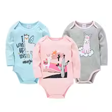 Alternative view of 3/5/6 Pcs/Set Baby Girls Clothing Set Red Deer Christmas Cute Printing Baby Bodysuit Long Sleeve Kids Rompers Cotton for 3-24M