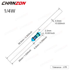 Alternative view of Metal Film Resistors Kit 300 Pieces 1/4W 1% Precision for Electronic Projects