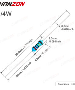 Alternative view of 60 Values 1/4W 1% Metal Film Resistors Kit 300Pcs 1 ohm - 4.7M ohm 1/4 Watt W High Precision MF Resistance Set Assortment