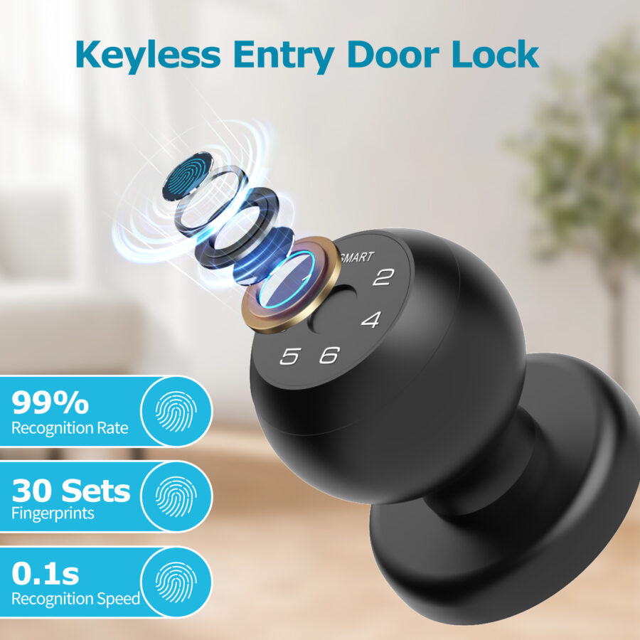 Viladepot Smart Lock Fingerprint Door Lock App Control Passcode Unlock Electronic Touchscreen Keypad Indoor - Image 6
