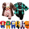 0-18 Months Anime Baby Rompers Newborn Cosplay Costume Infant Akatsuki Nezuko Tanjirou Cotton Clothes Boys Girls Kids Outfit
