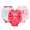 3/5/6 Pcs/Set Baby Girls Clothing Set Red Deer Christmas Cute Printing Baby Bodysuit Long Sleeve Kids Rompers Cotton for 3-24M