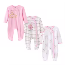 kiddiezoom 3 Pcs/Lot Autumn Winter Cartoon Long sleeve Baby Boy Girl Romper 100%Cotton Soft Newborn Clothing