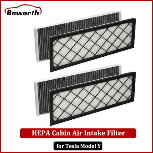 4PCS Cabin Air Filter HEPA for Tesla Model Y Juniper 2025 2024 Air Intake Filter Replacement with Activated Carbon Accessories