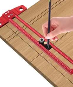 Alternative view of 2 in 1 Drilling Positioning Scoring Ruler, Aluminum Alloy Versatile Dowelling Jig W- 6/8/10mm Drill Sleeves and Activity Block